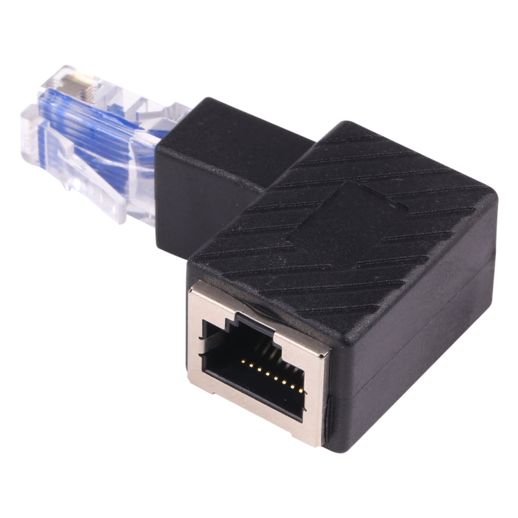 Adattatore RJ45 maschio-femmina 90 gradi per cavo Ethernet