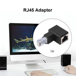 Adattatore RJ45 maschio-femmina 90 gradi per cavo Ethernet