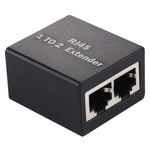 Prolunga RJ45 1 a 2 in lega di alluminio 9x8x3cm