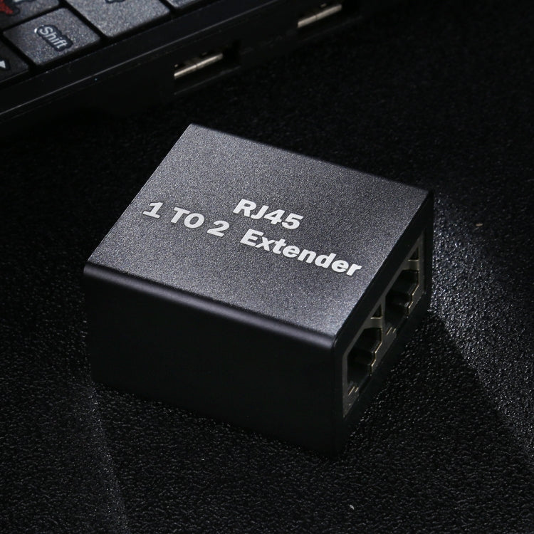 Prolunga RJ45 1 a 2 in lega di alluminio 9x8x3cm