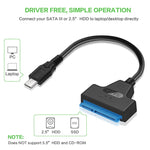 Cavo convertitore dati USB-C 3.1 maschio a SATA 15+7 pin 20 cm