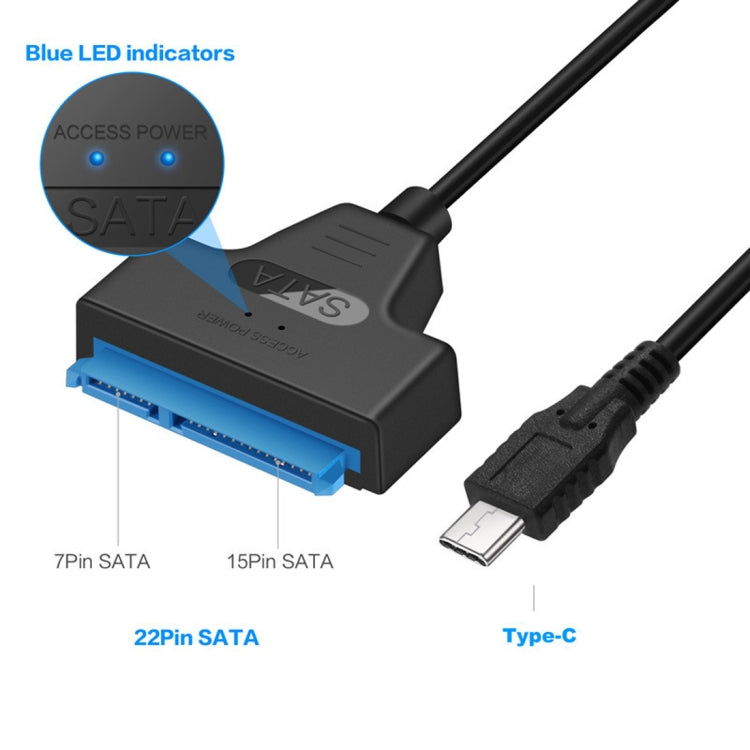 Cavo convertitore dati USB-C 3.1 maschio a SATA 15+7 pin 20 cm