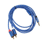 Cavo audio intrecciato 3,5 mm a doppio RCA 1,8 m