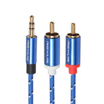 Cavo audio 3,5 mm a doppio RCA intrecciato 10 m
