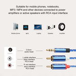 Cavo audio 3,5 mm a doppio RCA intrecciato 10 m