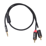 Cavo audio 3,5 mm a doppio RCA placcato oro 0,5 m