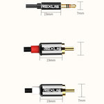 Cavo audio 3,5 mm a doppio RCA placcato oro 0,5 m