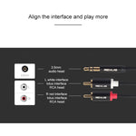 Cavo audio 3,5 mm a doppio RCA placcato oro 0,5 m