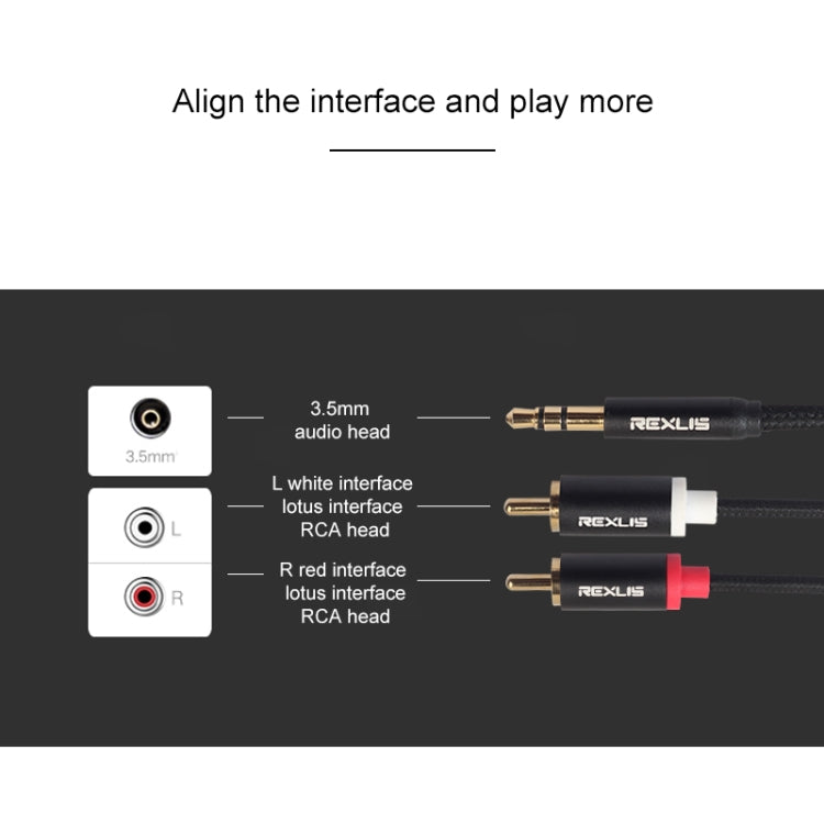 Cavo audio 3,5 mm a doppio RCA placcato oro 0,5 m