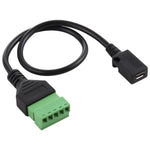 Adattatore Micro USB femmina 5 pin senza saldatura 30 cm