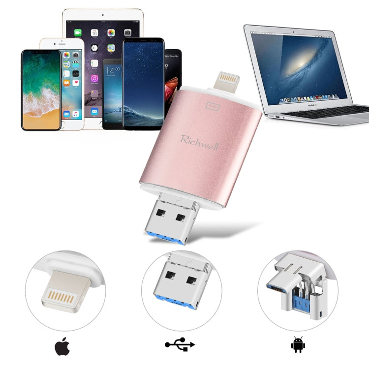 Richwell Disco Flash 3 in 1 32GB con OTG USB Type-C