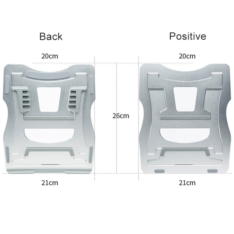 Staffa portatile in lega di alluminio per laptop 21x26 cm
