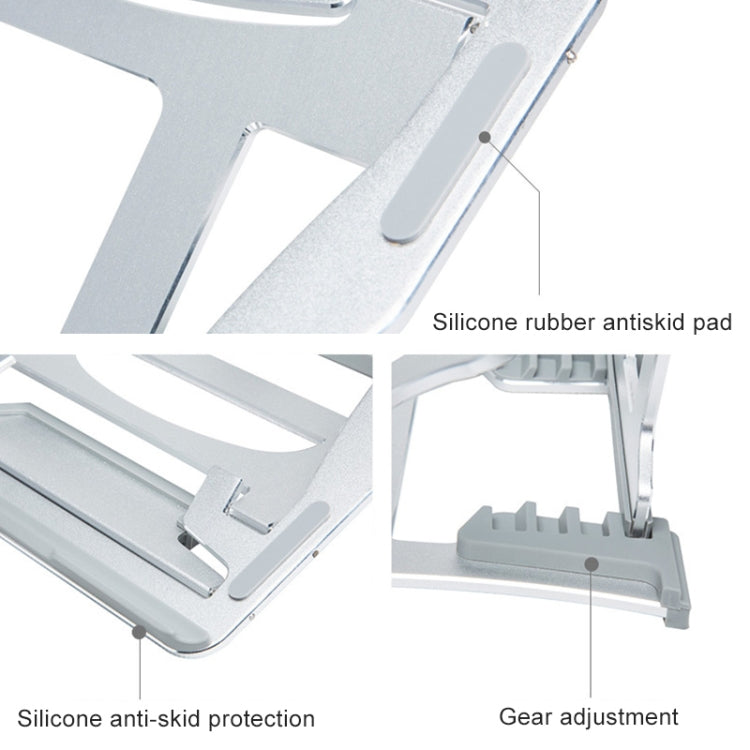 Staffa portatile in lega di alluminio per laptop 21x26 cm