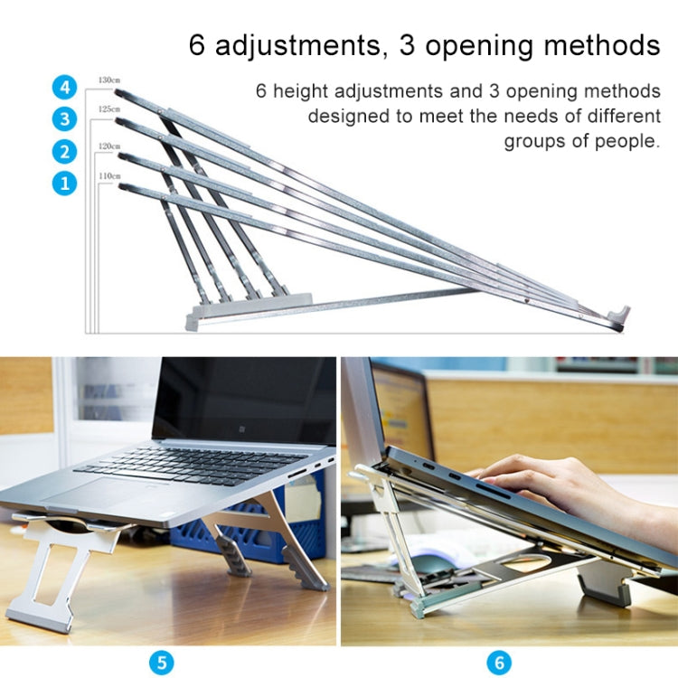 Staffa portatile in lega di alluminio per laptop 21x26 cm