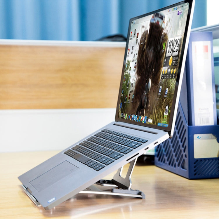 Staffa portatile in lega di alluminio per laptop 21x26 cm