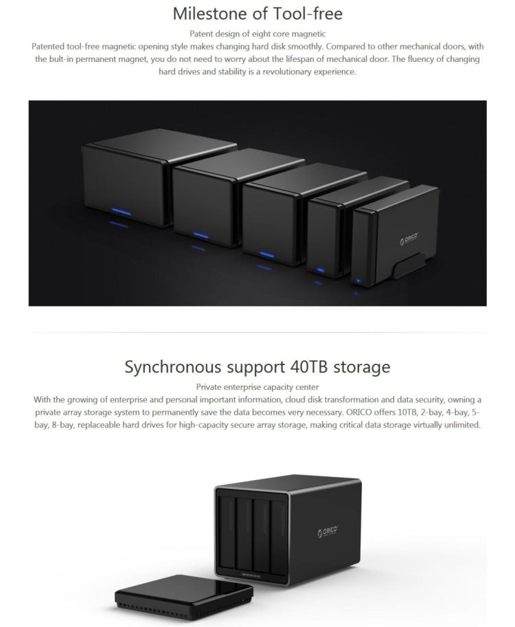 ORICO NS400-C3 Custodia esterna USB-C 3.1 per 4 HDD 3,5"