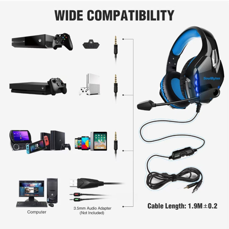 Soulbytes S11 cuffie gaming USB e 3,5 mm con microfono