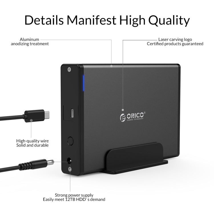 Custodia HDD 3,5" ORICO 7688C3 USB-C fino a 8TB - immagine 7
