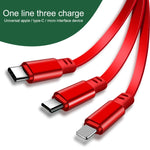 Cavo ricarica retrattile 3 in 1 USB-C 1,2 m 3,5A