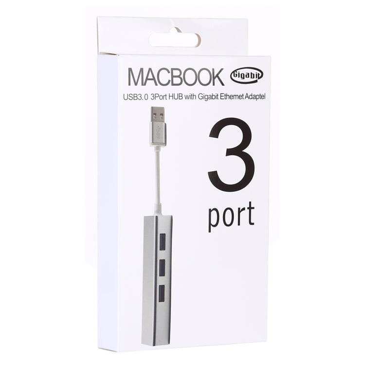 Hub USB 3.0 3 porte con adattatore Ethernet Gigabit 1000Mbps