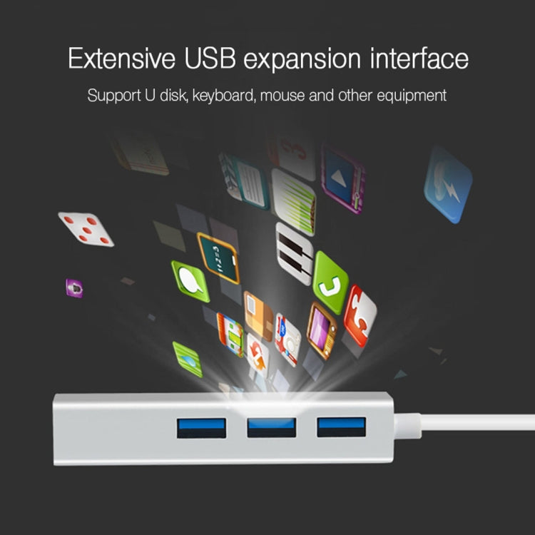 Hub USB 3.0 3 porte con adattatore Ethernet Gigabit 1000Mbps