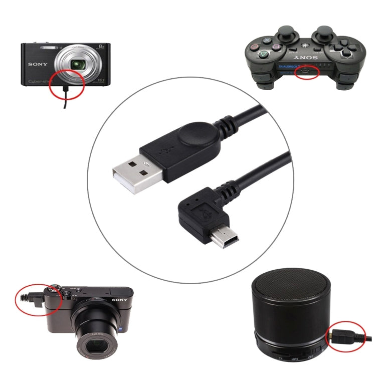 Cavo dati mini USB a USB angolo 90° sinistro 28 cm