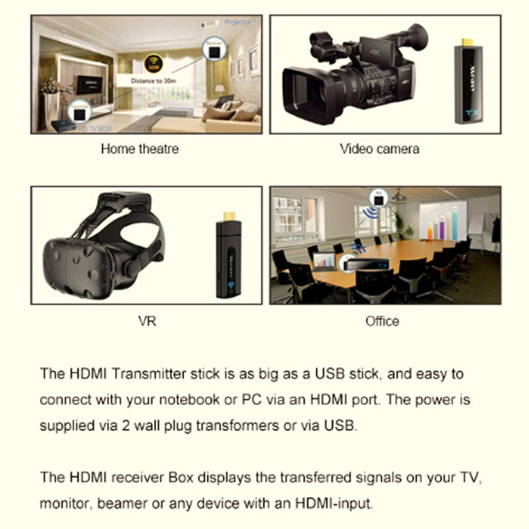 Measy W2H Nano Extender HDMI wireless 3D Full HD 1080P, distanza di trasmissione: 30 m