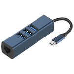 Adattatore HUB USB-C 4 in 1 con RJ45 e USB 3.0