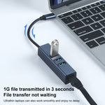 Adattatore HUB USB-C 4 in 1 con RJ45 e USB 3.0