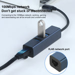 Adattatore HUB USB-C 4 in 1 con RJ45 e USB 3.0