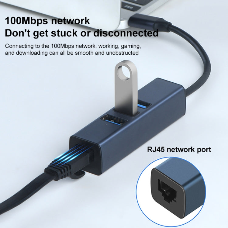 Adattatore HUB USB-C 4 in 1 con RJ45 e USB 3.0