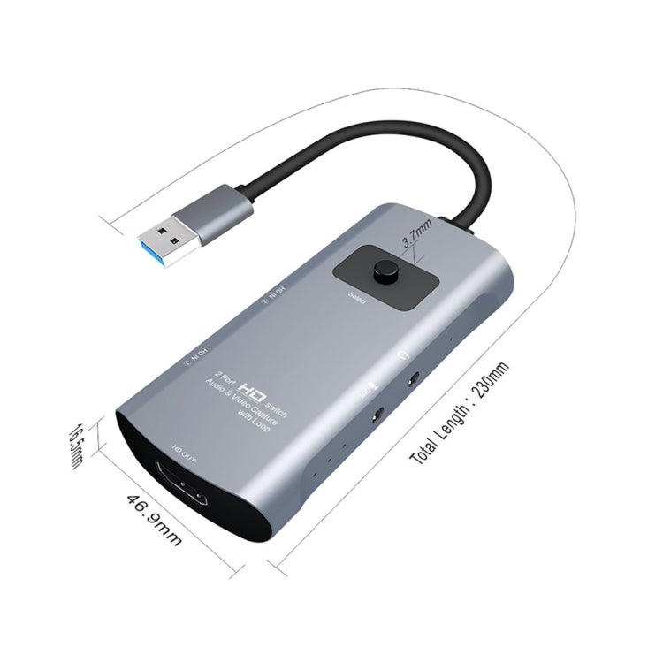 Scheda acquisizione HDMI USB 3.0 Z54 con 2 ingressi e microfono - immagine 2