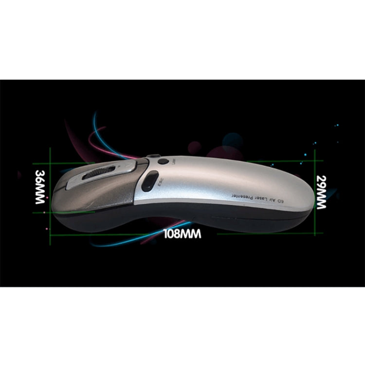 Presentatore wireless 2.4G con giroscopio 6D e puntatore laser
