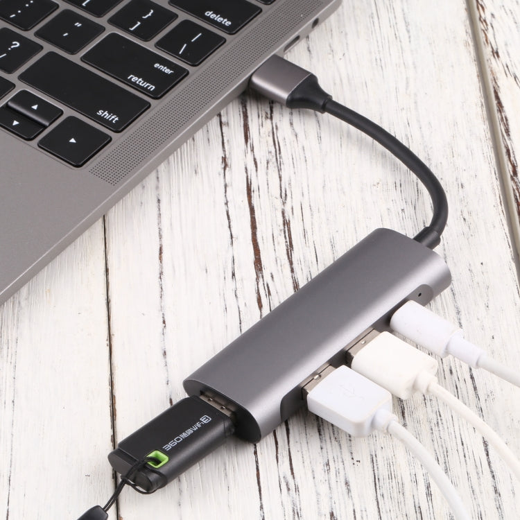 Docking station HUB 4 in 1 USB-C con 3 porte USB 3.0
