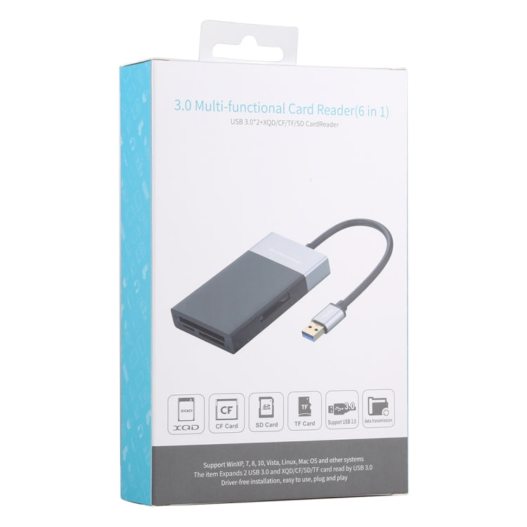 Lettore di schede USB 3.0 6 in 1 con porte Dual USB PC6800 D6422