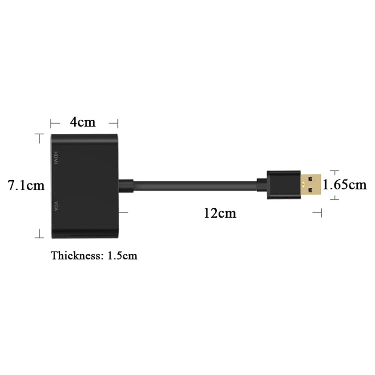 Convertitore video USB 3.0 a VGA e HDMI 2 in 1 Full HD