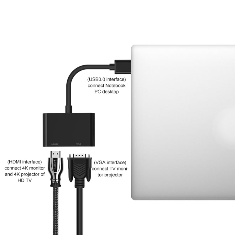Convertitore video USB 3.0 a VGA e HDMI 2 in 1 Full HD