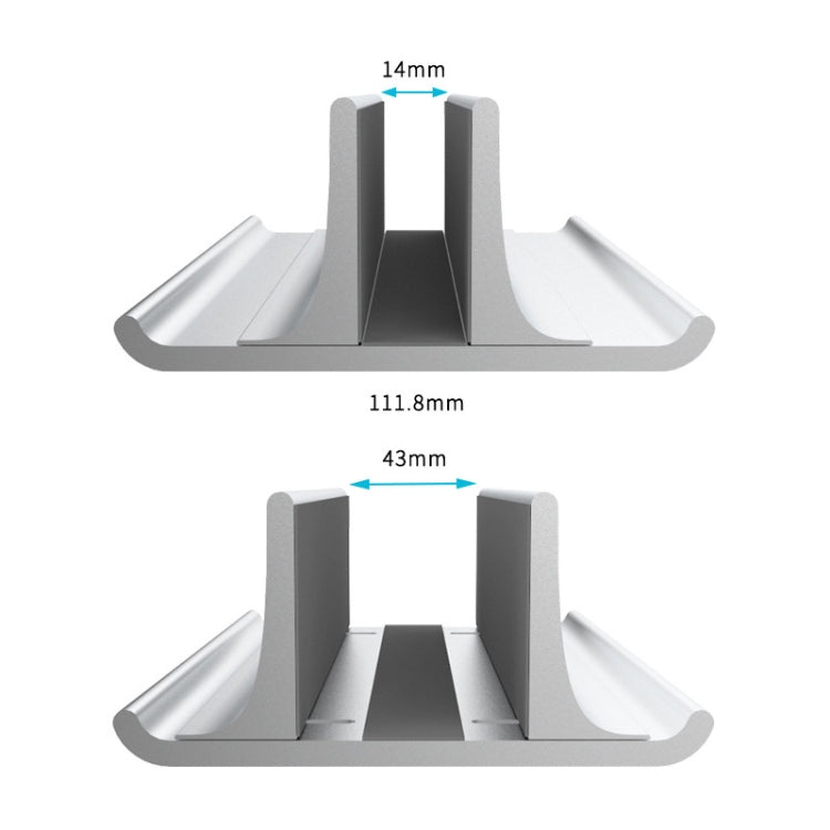 Base universale verticale regolabile per laptop in alluminio