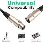 Cavo audio microfono XLR 3 pin maschio-femmina 10 metri
