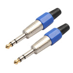 Spina audio stereo 6,35 mm placcata oro, confezione da 2