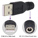Set 10 connettori alimentazione DC 3,5x1,35 mm a USB 2.0