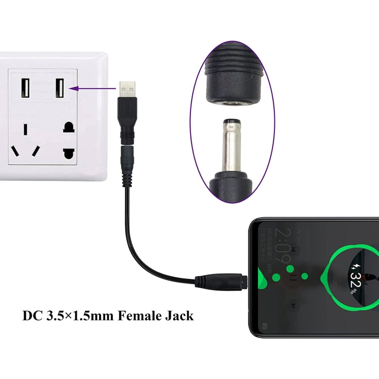 Set 10 connettori alimentazione DC 3,5x1,35 mm a USB 2.0