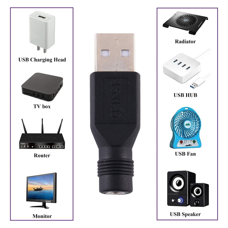 Set 10 connettori alimentazione DC 3,5x1,35 mm a USB 2.0