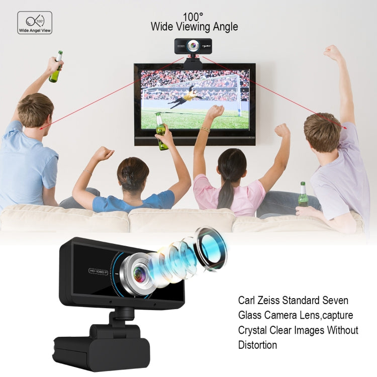 Webcam HD 1080P con messa a fuoco manuale e microfono
