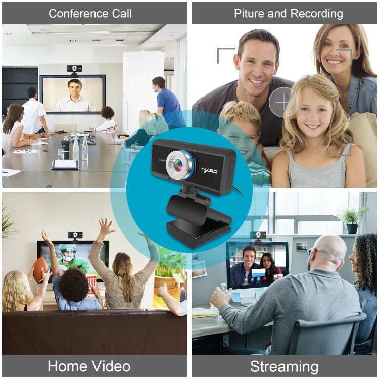 Webcam HD 1080P con messa a fuoco manuale e microfono