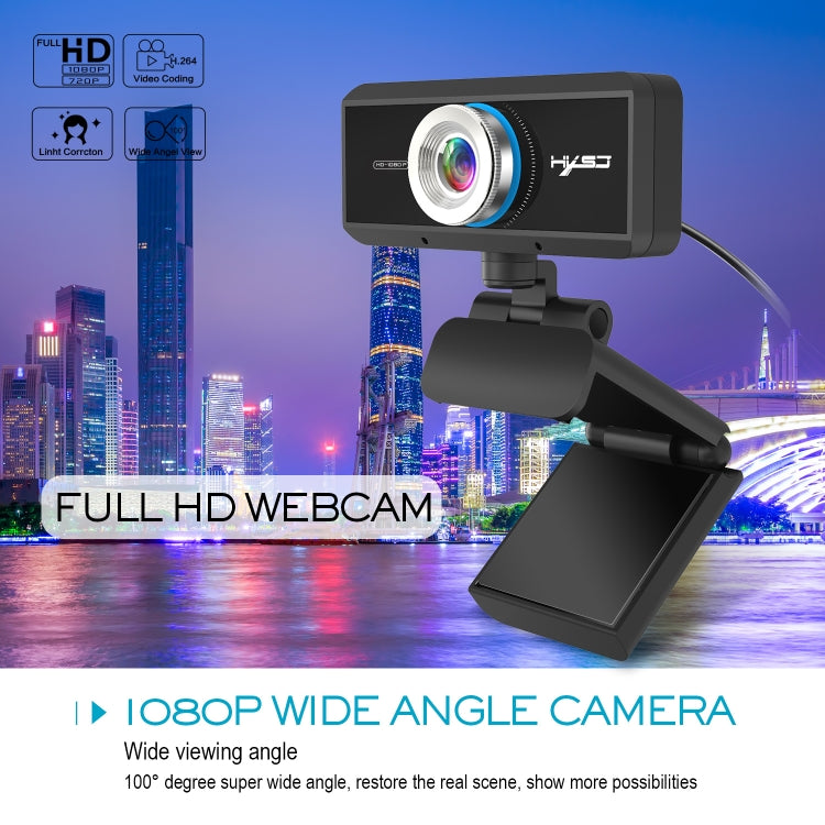 Webcam HD 1080P con messa a fuoco manuale e microfono