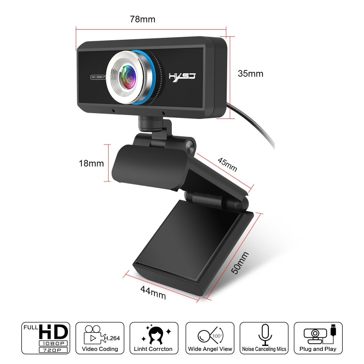 Webcam HD 1080P con messa a fuoco manuale e microfono