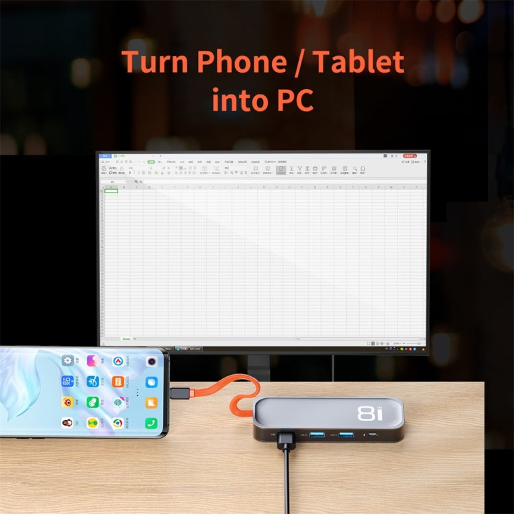 Adattatore HUB 8 in 1 USB-C a HDMI per dispositivi Type-C