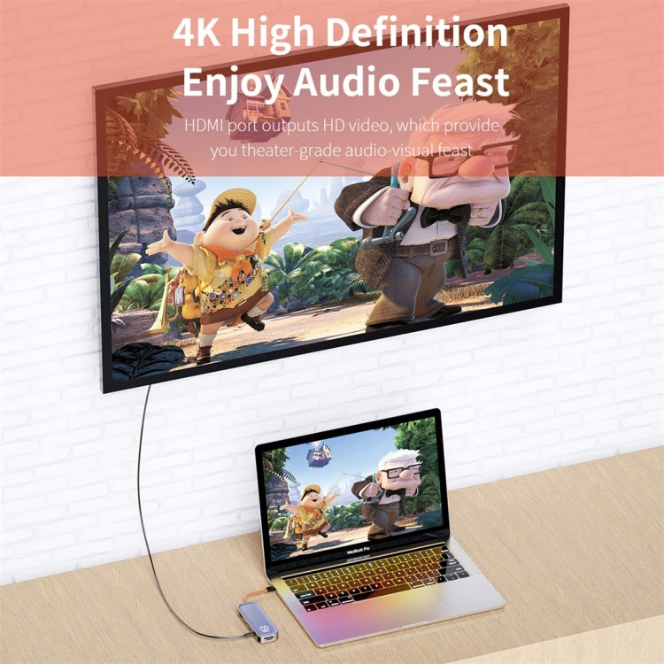 Adattatore HUB 8 in 1 USB-C a HDMI per dispositivi Type-C