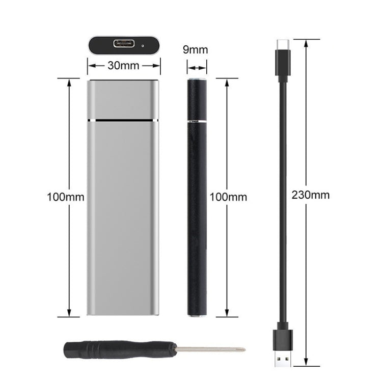Custodia SSD in lega di alluminio M.2 NGFF a USB-C